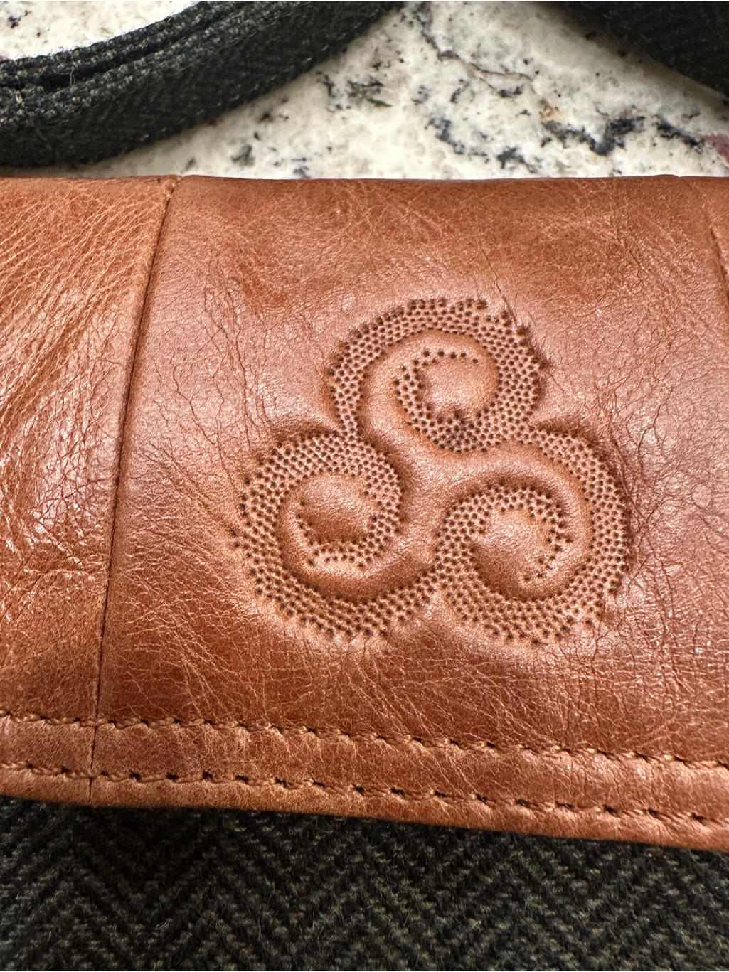 Nwt Aran Woollen Mills Irish Tweed & Leather Crossbody Bag Purse Celtic Motif — image 8 of 8